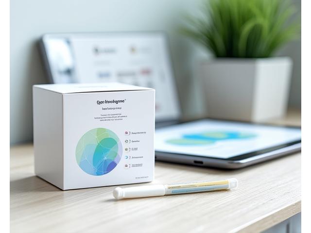 Modern microbiome testing kit with sample tubes, microscope illustrations, and a report on a tablet, demonstrating scientific inquiry.