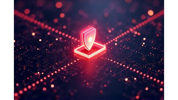 Digital shield protecting a network, representing breach detection and response