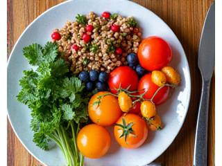 A vibrant plate of healthy, colorful food